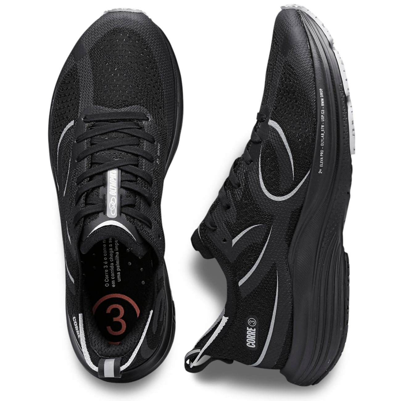 Tênis Olympikus Corre 3 Preto Preto