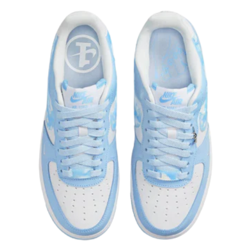 Tênis Air Force 1 "Nail Art" Branco / Azul