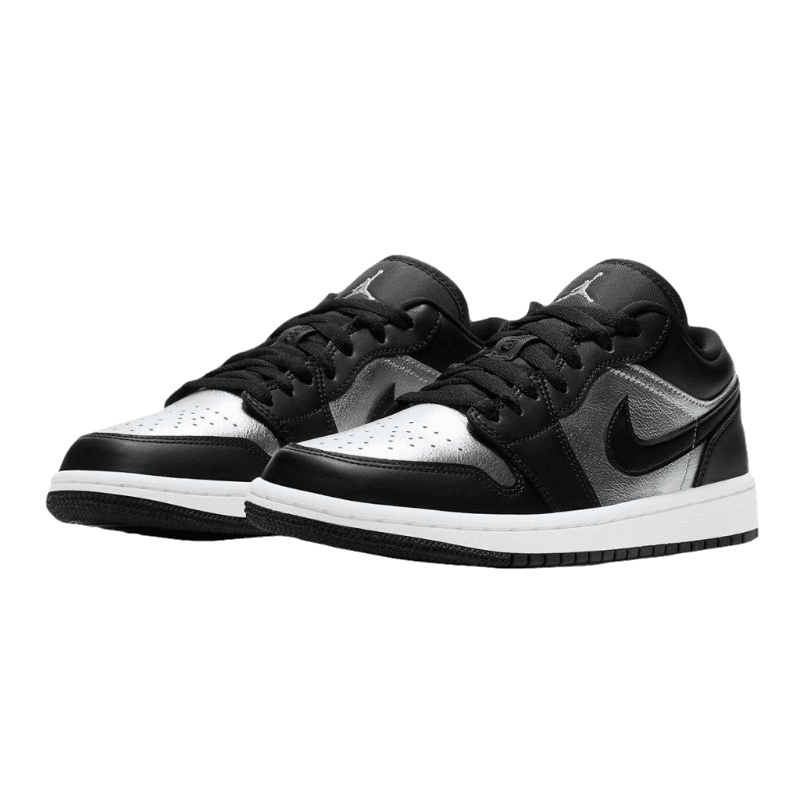 Tênis Air Jordan 1 Low "Black Metallic Silver" Preto / Cinza