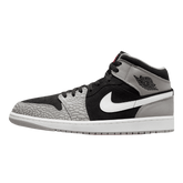 Tênis Air Jordan 1 Mid "Elephant Print" Masculino Cinza / Preto