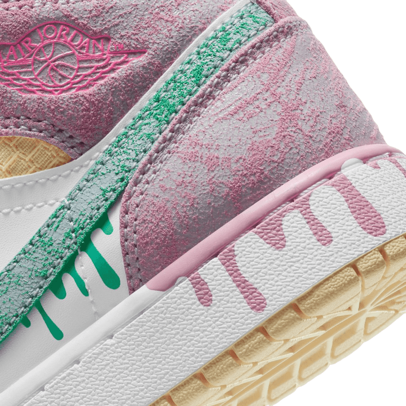 Tênis Air Jordan 1 Mid "Paint Drip" Feminino Rosa