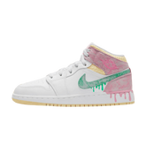 Tênis Air Jordan 1 Mid "Paint Drip" Feminino Rosa