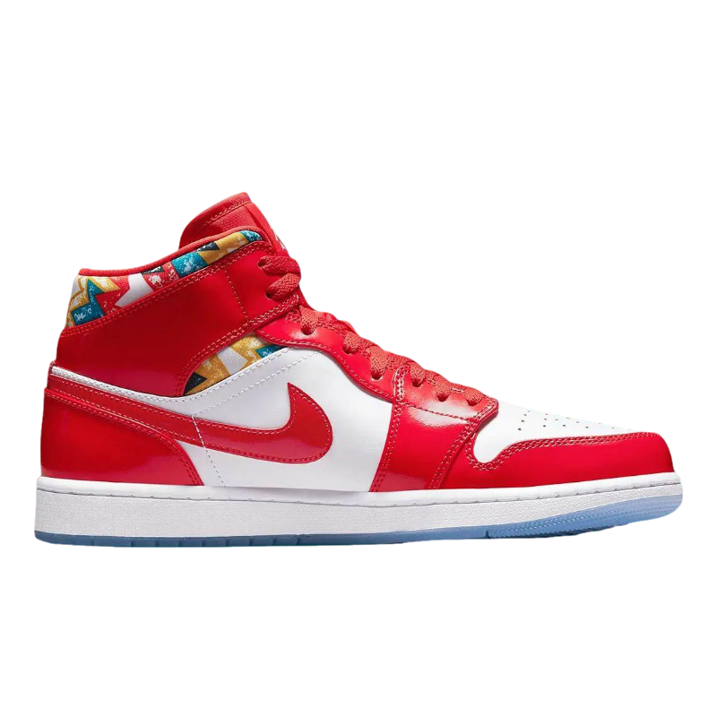Tênis Air Jordan 1 Mid "Red Patent" Masculino Vermelho