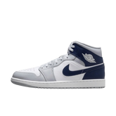 Tênis Air Jordan 1 Mid Wolf "Grey Midnight Navy" Masculino Cinza