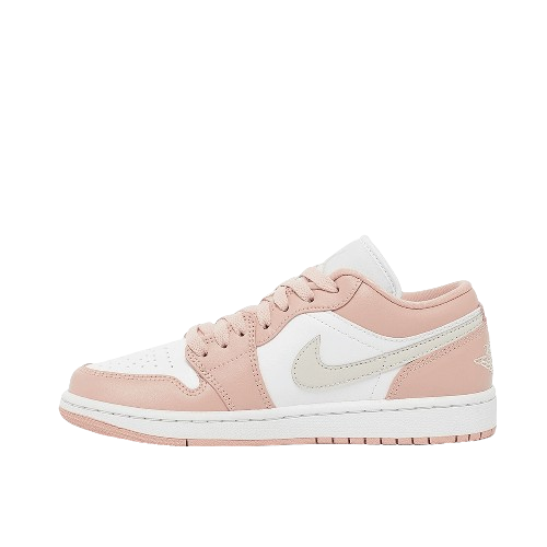 Tênis Air Jordan 1 Low "White Particle Beige Light Bone" Feminino Rosa