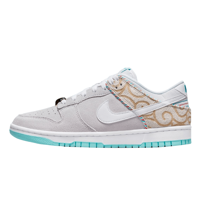 Tênis Dunk Low "Barbershop Grey" Masculino Cinza / Azul