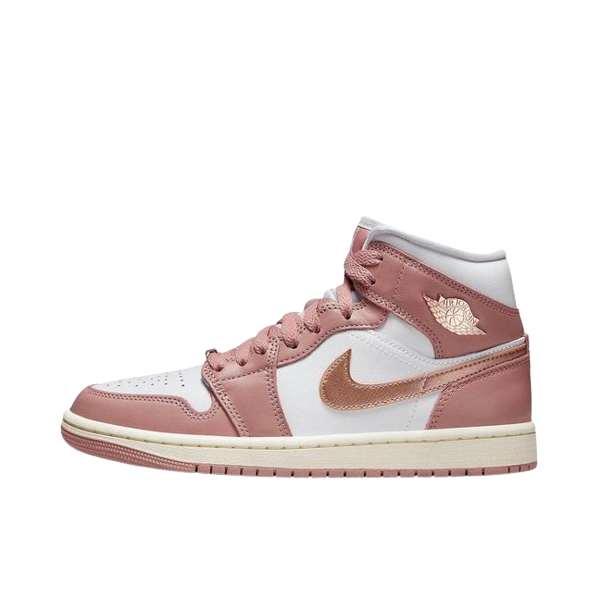Tênis Air Jordan 1 Mid SE "Red Stardust White" Feminino Rosa