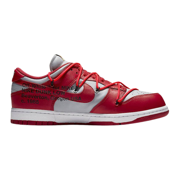 Tênis Dunk Low x Off-White "University Red"
