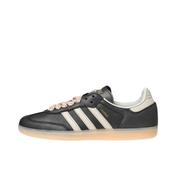 Tênis Adidas Samba OG "Black Pink Ribbon Laces" Feminino Preto