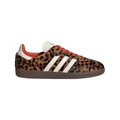 Tênis Adidas Samba OG "Preloved Red Leopard" Feminino Marrom