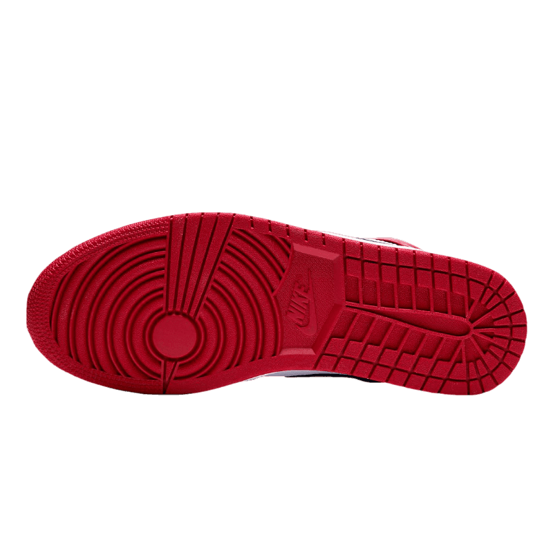 Tênis Air Jordan 1 Mid "Chicago White Heel" Feminino Vermelho / Branco