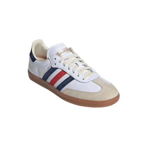 Tênis Adidas Samba x Sporty & Rich Cloud "White Night Indigo Collegiate Red" Feminino Branco