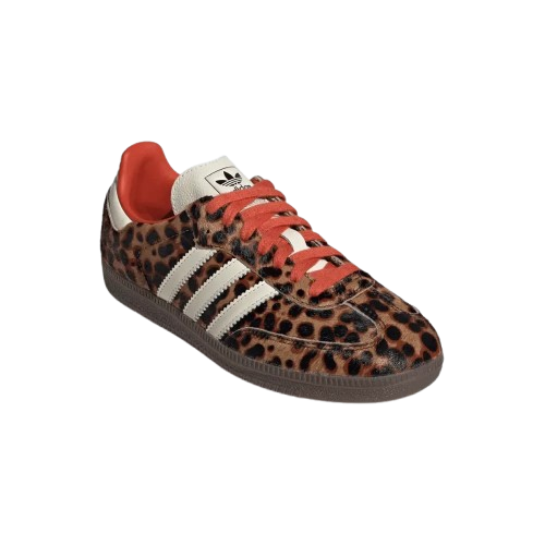 Tênis Adidas Samba OG "Preloved Red Leopard" Feminino Marrom