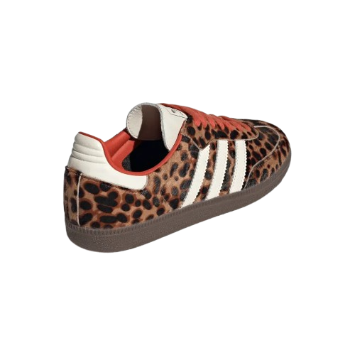 Tênis Adidas Samba OG "Preloved Red Leopard" Feminino Marrom